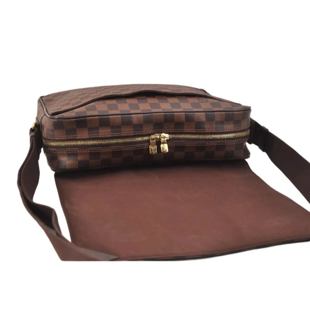 Louis Vuitton Damier Ebene Messenger Bag Crossbody Brown LV Canvas Shoulder Bag